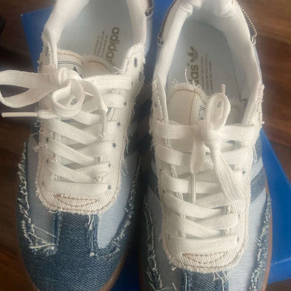 adidas Samba Platform Sneakers - Light Blue & Denim with Gum Sole - Picture 6 of 11